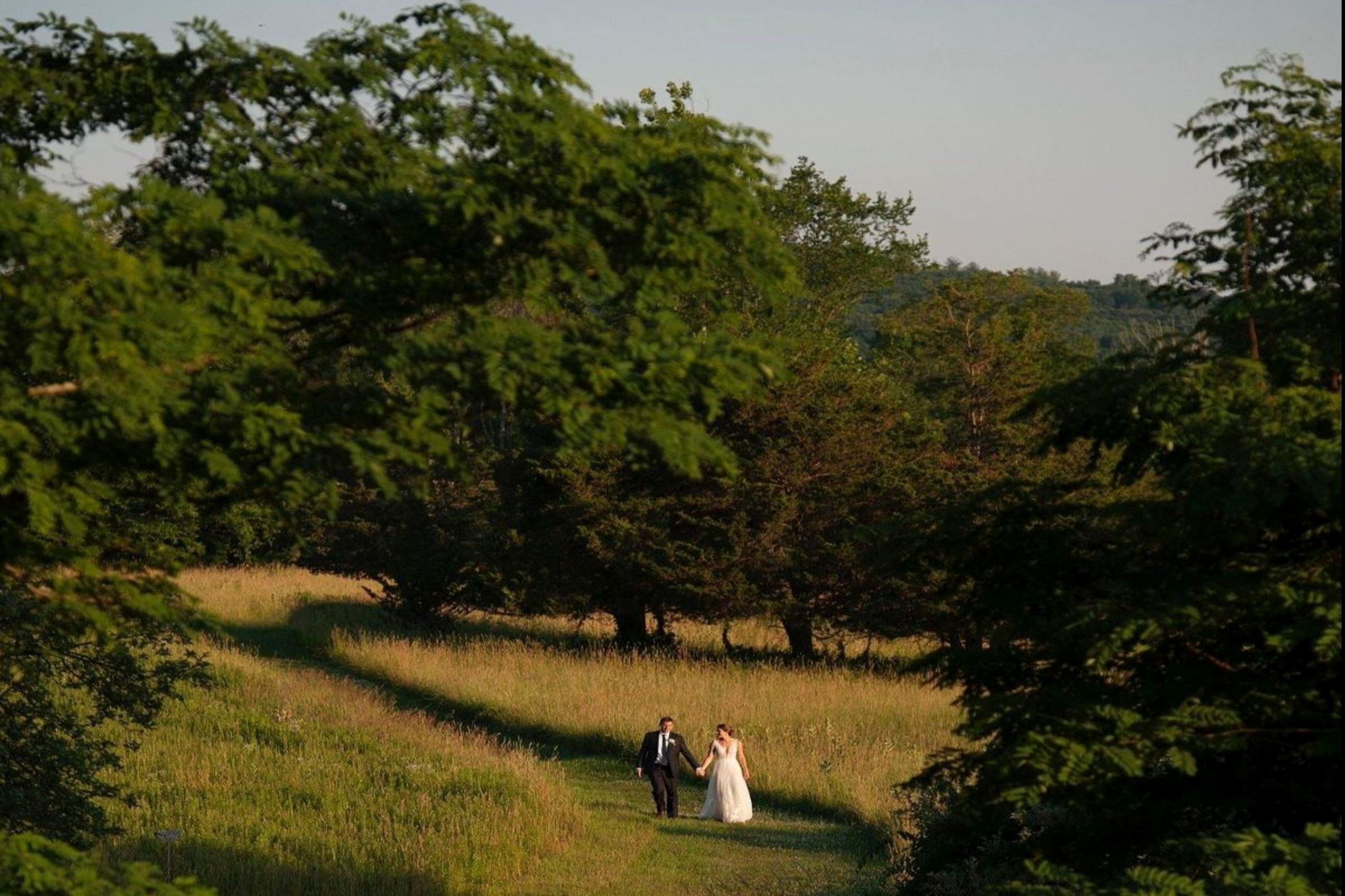 Bride and Groom in Field